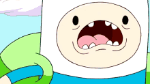 a close up of a cartoon character with his mouth wide open