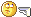 a pixel art of a smiley face and an arrow .