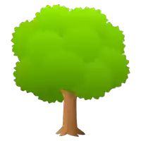 a tree with green leaves and a brown tree trunk