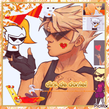 a picture of a cartoon character with the words dirk de daniel on the bottom right