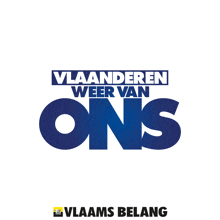 a blue logo that says vlaanderen weer van ons on it