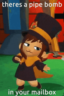 there is a pipe bomb in your mailbox written on a picture of a cartoon character