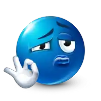 a blue smiley face with a white hand making an ok sign