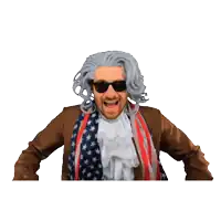 a man in a wig and sunglasses is screaming