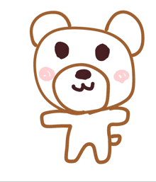 a drawing of a teddy bear with a t on its chest