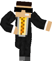 a minecraft character in a suit and tie