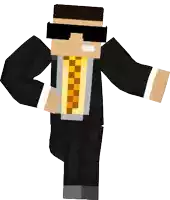 a minecraft character in a suit and tie