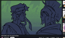 a drawing of two people with the words open arms on the bottom right