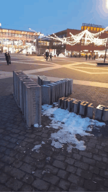 a row of concrete blocks with the word kregel written on it