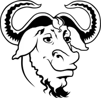 a black and white drawing of a bull 's head with large horns