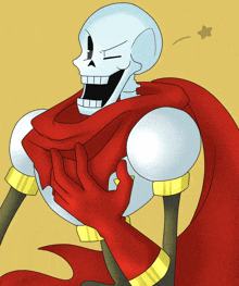 a drawing of papyrus with a red cape