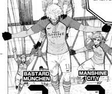 bastard munchen and manshine city soccer players in a cartoon