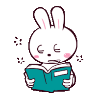 a cartoon of a rabbit reading a book with a euro symbol on its head