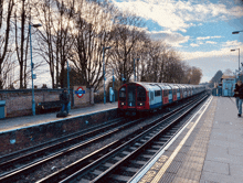 a train is pulling into a subway station