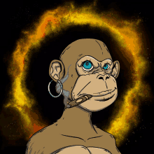 a cartoon of a monkey with a cigarette in his mouth