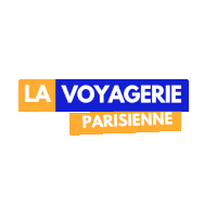 a logo for la voyagerie parisienne is blue and orange