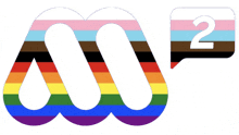 a logo with a rainbow flag and the number 2