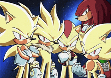 a group of sonic the hedgehog characters including silver and knuckles