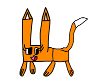 a cartoon drawing of a fox with two ears