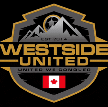 a logo for westside united with a canadian flag