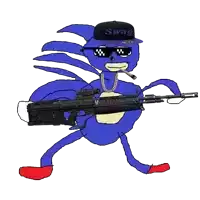 a cartoon of sonic the hedgehog wearing a swag hat