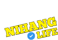 a logo for nihang life has a blue check mark on it