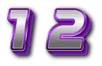 the number 12 is shown in purple and silver