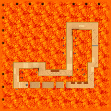 a map of a maze with the letter l on the bottom