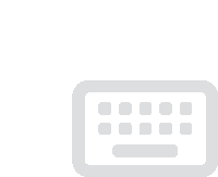 a gray icon of a keyboard with squares on it on a white background