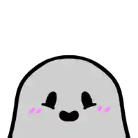 a cartoon drawing of a ghost with its eyes closed and a heart shaped nose