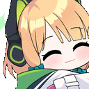 a cartoon girl wearing headphones and a green jacket is smiling .