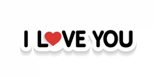 a sticker that says i love you with a heart in the middle