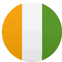 the flag of ivory coast is in a circle on a white background