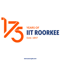 a logo for iit roorkee is shown in orange and blue