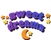 a sweet dreams sticker with a crescent moon and stars