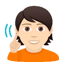 a cartoon illustration of a person covering their ears with their finger