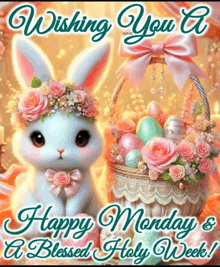 a happy monday and a blessed holy week card