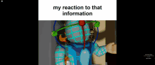 a screenshot of a video game with the words my reaction to that information on the bottom