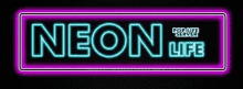 a neon sign that says neon life on a black background