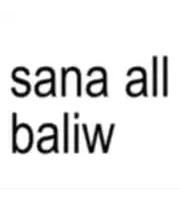 a white background with the words sana all baliw written on it