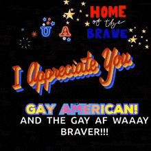 a poster that says i appreciate you gay american