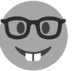 a smiley face with glasses on it 's eyes