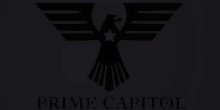 a logo for prime capitol shows an eagle with a blue star on its head