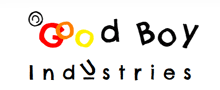 a logo for good boy industries shows a red yellow and black logo