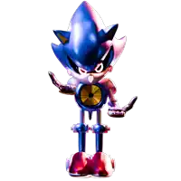 a sonic the hedgehog toy with a clock on his back