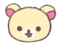 a drawing of a teddy bear 's face with a pink ear