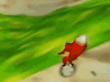 a cartoon character is riding a skateboard down a hill in a game .