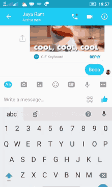 a screenshot of a messaging app with the name jaya ram at the top