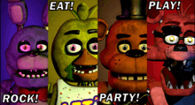 five nights at freddy 's characters are shown in a poster