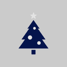 a blue christmas tree with a white star on top of it